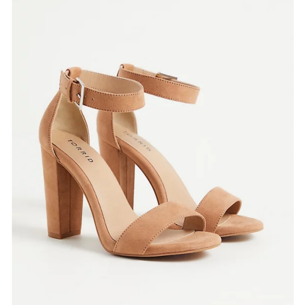Torrid Light Brown Faux Suede Extra Wide Width Tapered Staci Heel Size 9.5